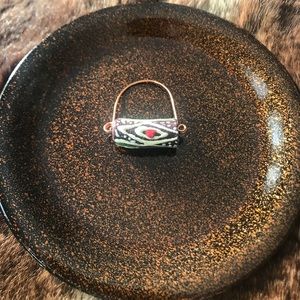 Handmade African glass beaded ring